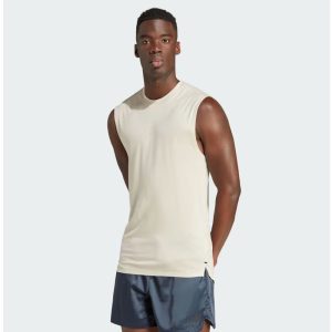 Men Cotton Gym Vest Bodybuilding Ribbed Tank Top Stretch Fitness Tank Top