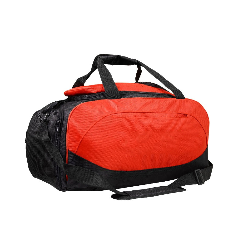 Gym Kit Duffle Bag - Backpack Straps & Shoes Compartment Red / Black