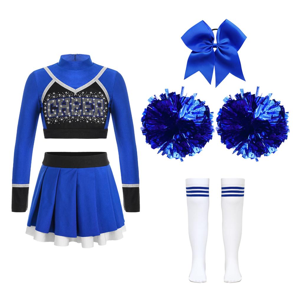 Stretchable New Style Cheer Uniform With Diamind Artwork